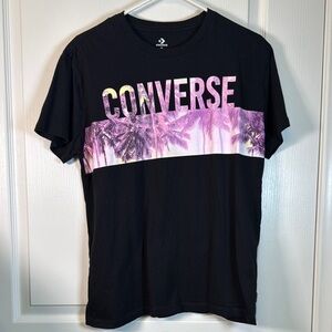 Converse Black Tropical Pink Graphics Shirt Size Large EUC #2644